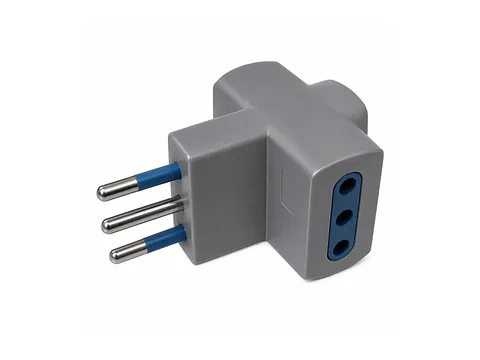 Enchufe adaptador triple gris