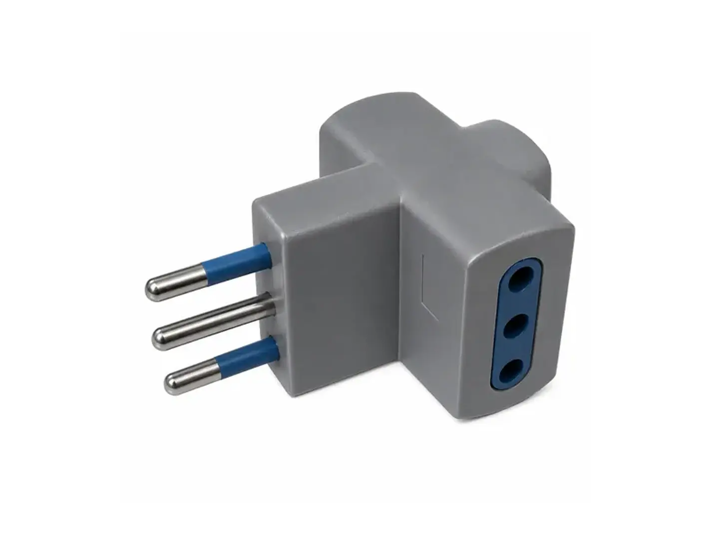 Enchufe adaptador triple gris 1