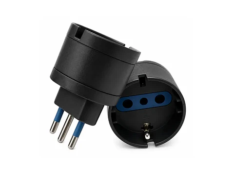 Enchufe adaptador schuko negro