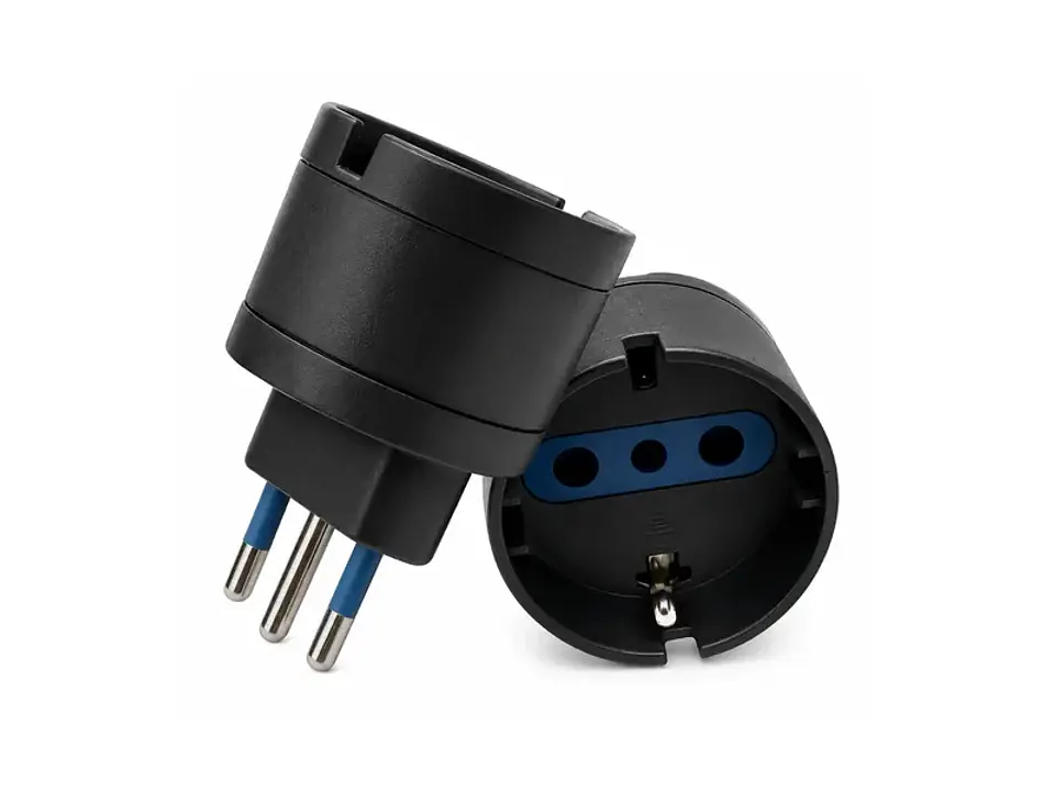 Enchufe adaptador schuko negro 1