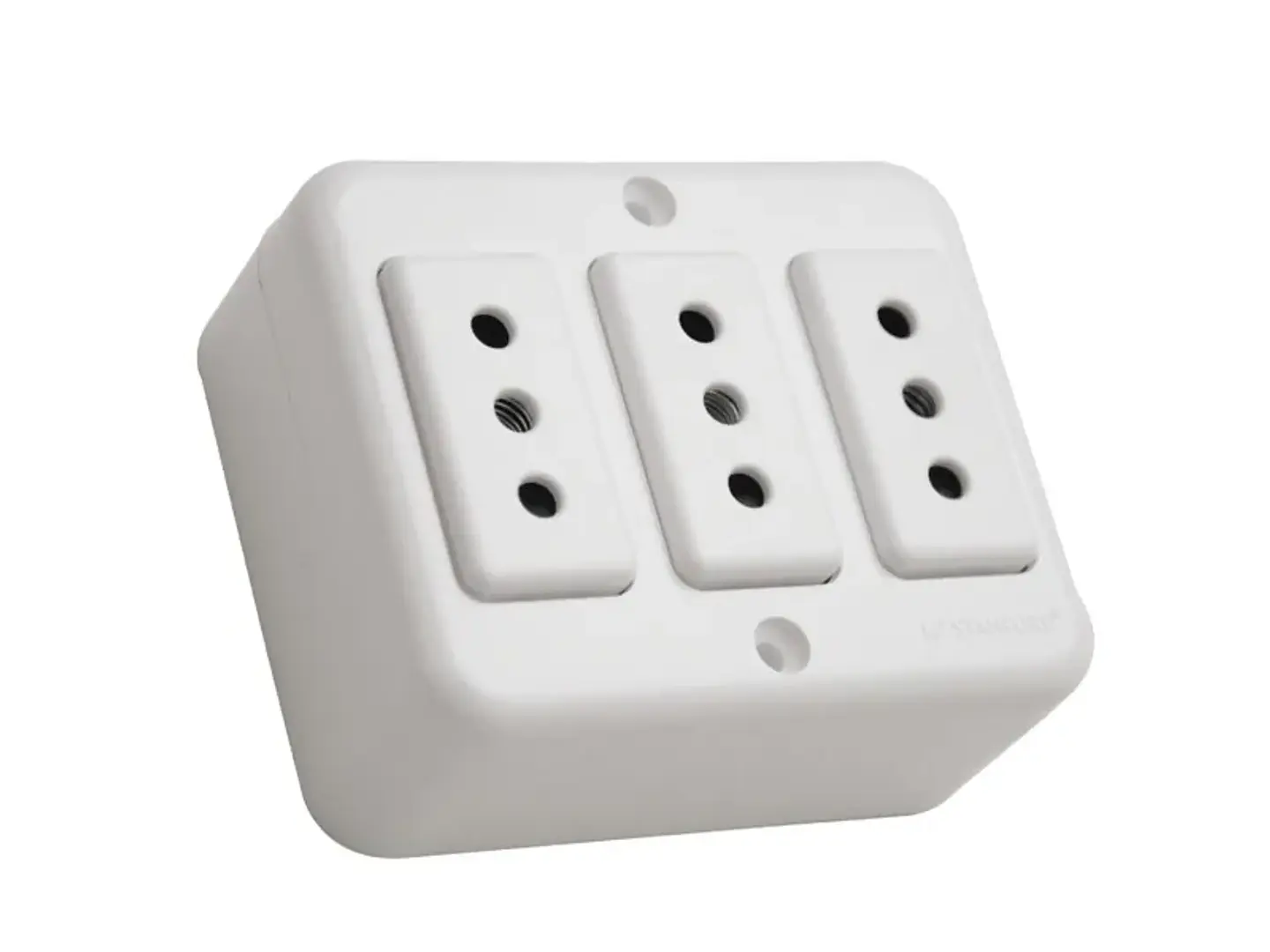 Enchufe sobrepuesto triple 10A 250V 1