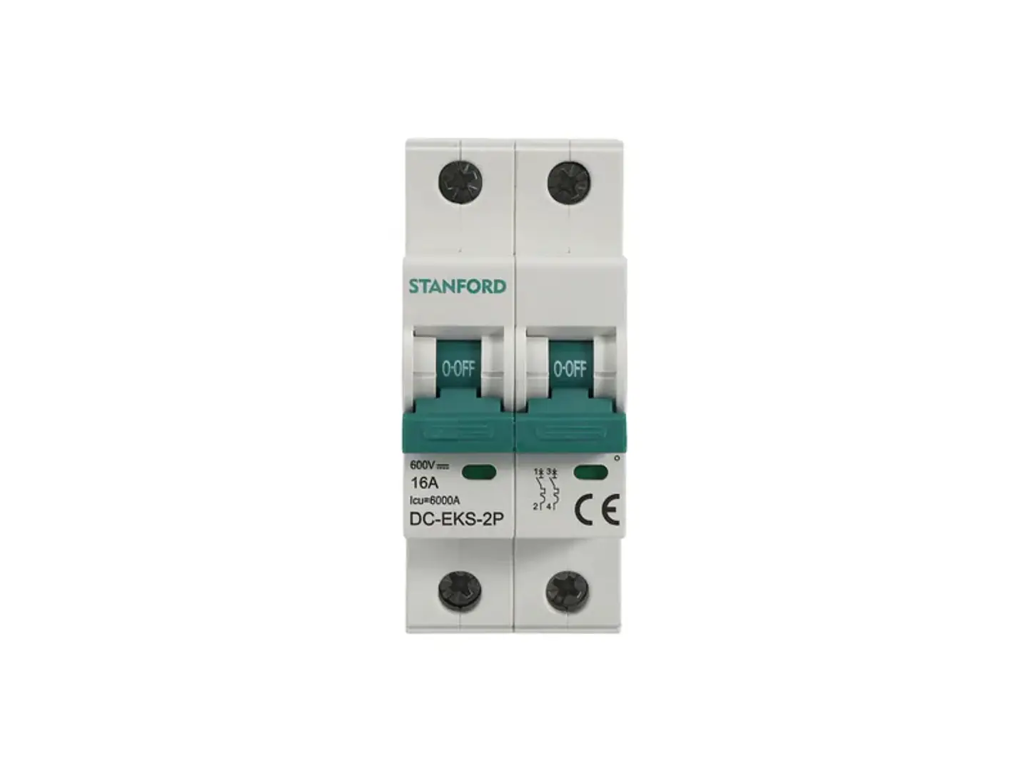 DC mcb 600VDC 6KA 2P 16A 1