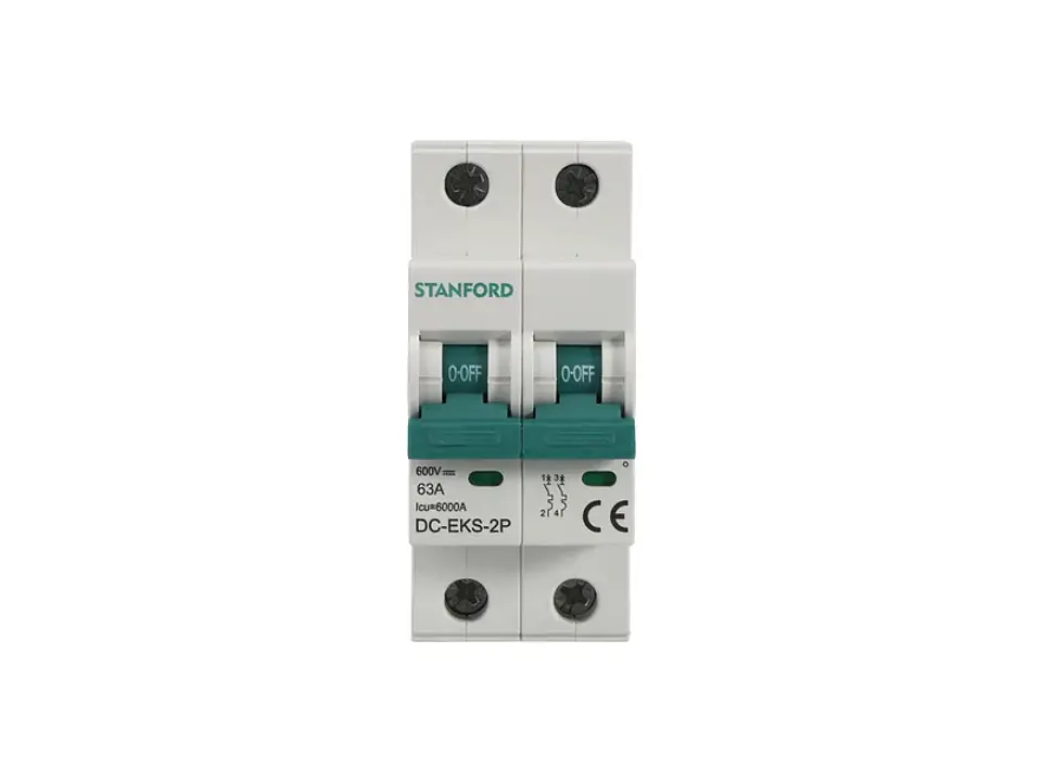 DC mcb 600VDC 6KA 2P 63A 1