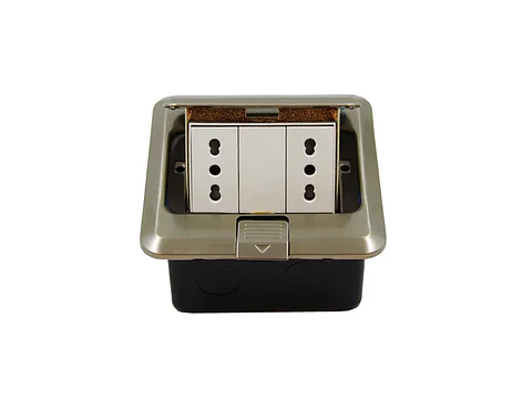 Caja DE piso pop-up metálica 2 enchufes 10/16A