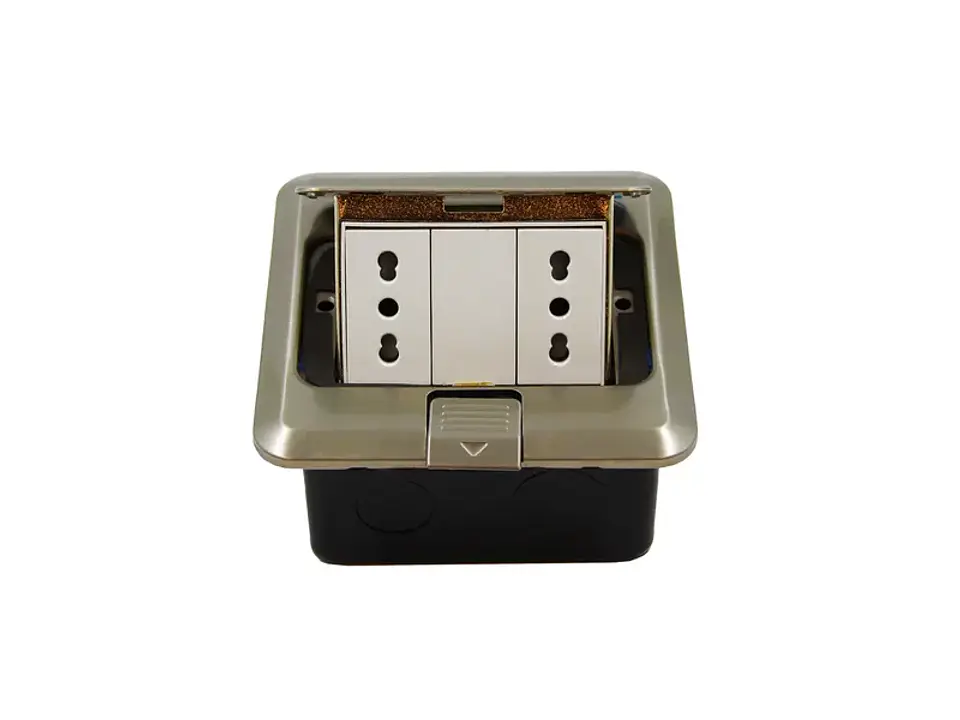 Caja DE piso pop-up metálica 2 enchufes 10/16A 1