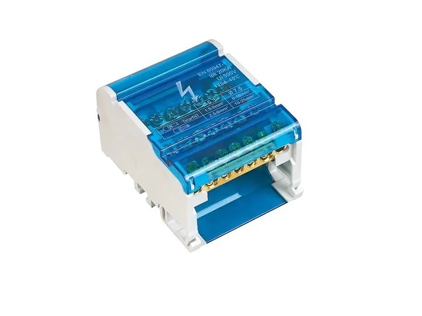Barra repartidora tetrapolar 7 polos, 125A, 500VAC, 20KA 1