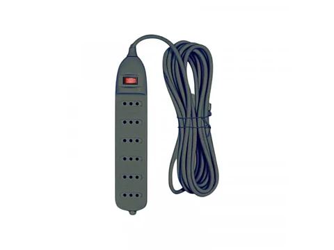 Alargador DE 6 tomas c/interruptor 5M negro stanford
