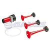 Bocina Aire Triple Roja 12V  Con Compresor 180 DB