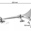 Bocina Aire Cromada 60 cms 12V 150 DB  (Sonido Camión Mack)