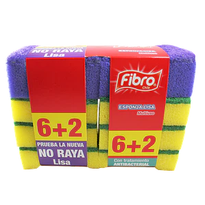 Esponja lavaloza pack 8 Unidades - FIBRO