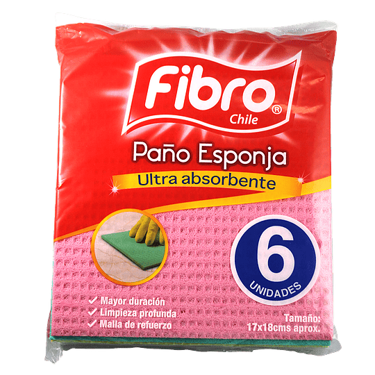 Paño esponja absorvente cocina 6 und.