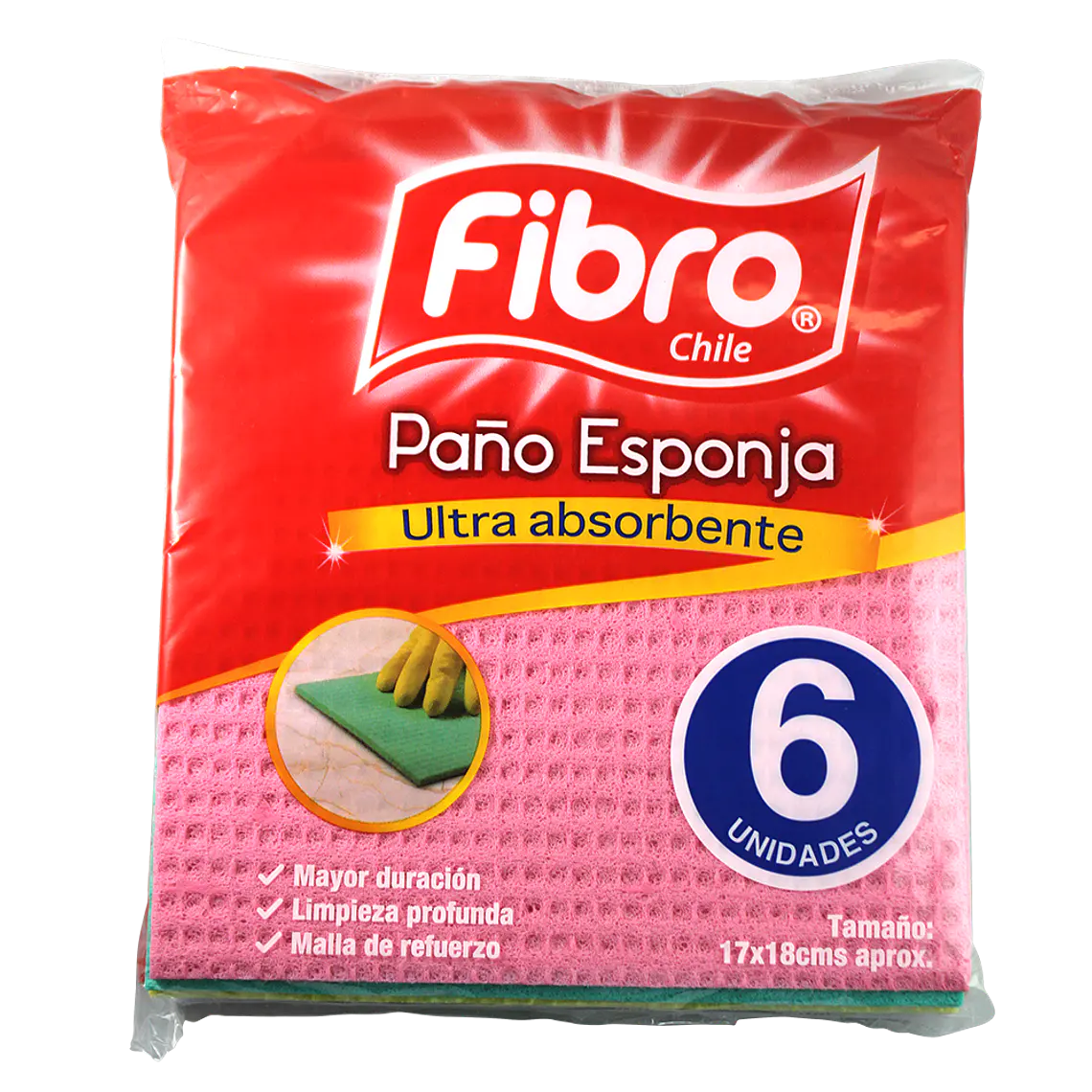Paño esponja absorvente cocina 6 und. - FIBRO 1