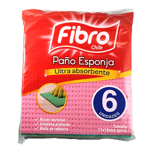 Paño esponja absorvente cocina 6 und. - FIBRO