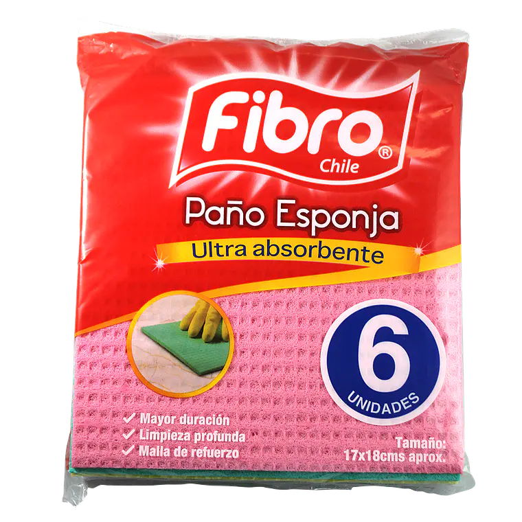 Paño esponja absorvente cocina 6 und. - FIBRO 1