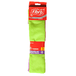  PAÑOS MICROFIBRA FIBRO  34X36 CM ( PACK 3 UND)