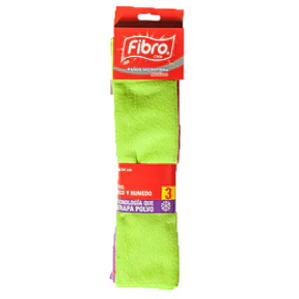 Paño microfibra 34X36 CM ( PACK 3 UND) FIBRO