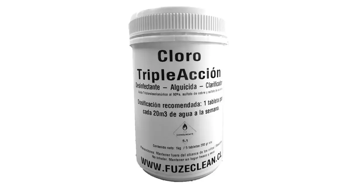 Cloro Triple Acción para Piscina 1kg FUZECLEAN