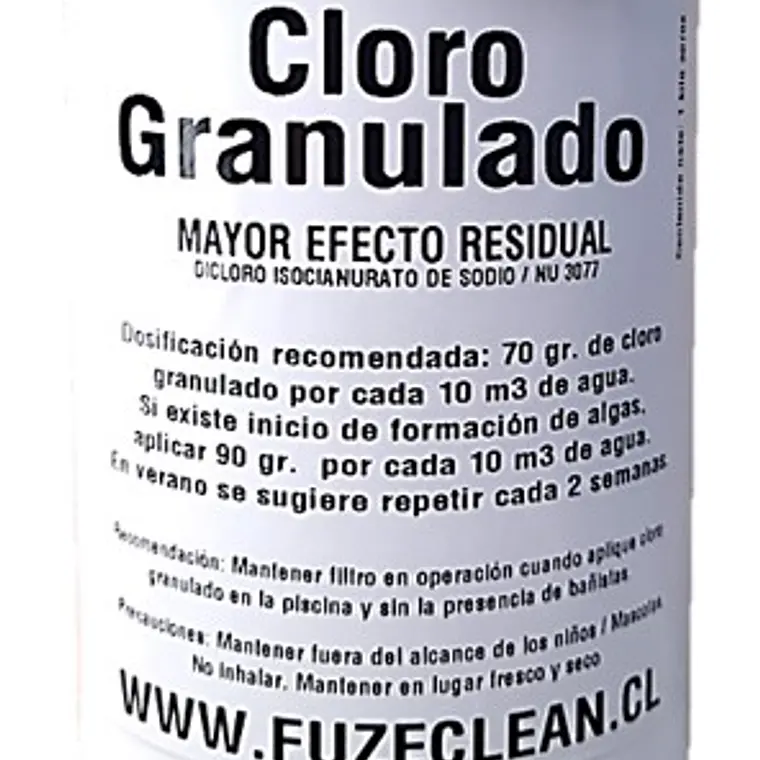 Cloro Granulado para piscina | FUZECLEAN 1