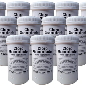 Cloro Granulado para piscina Pack 12 kg | FUZECLEAN
