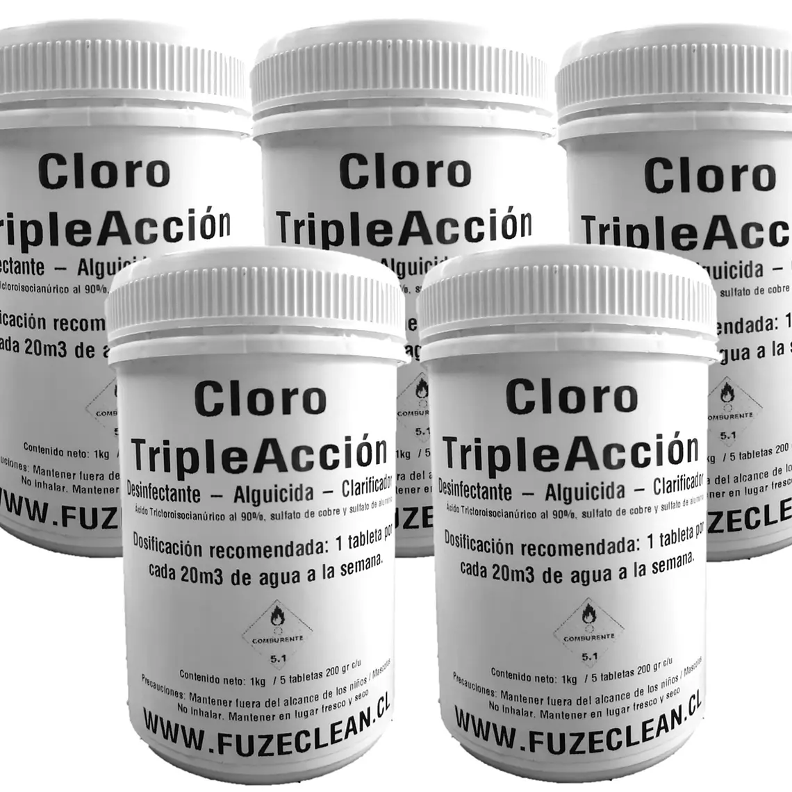  Cloro Triple Acción para Piscina  1kg-5kg-12kg-20kg  | FUZECLEAN 4