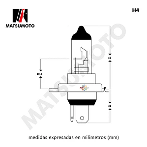 Ampolleta H4 Halogena STANDARD pack 10 und. - MATSUMOTO