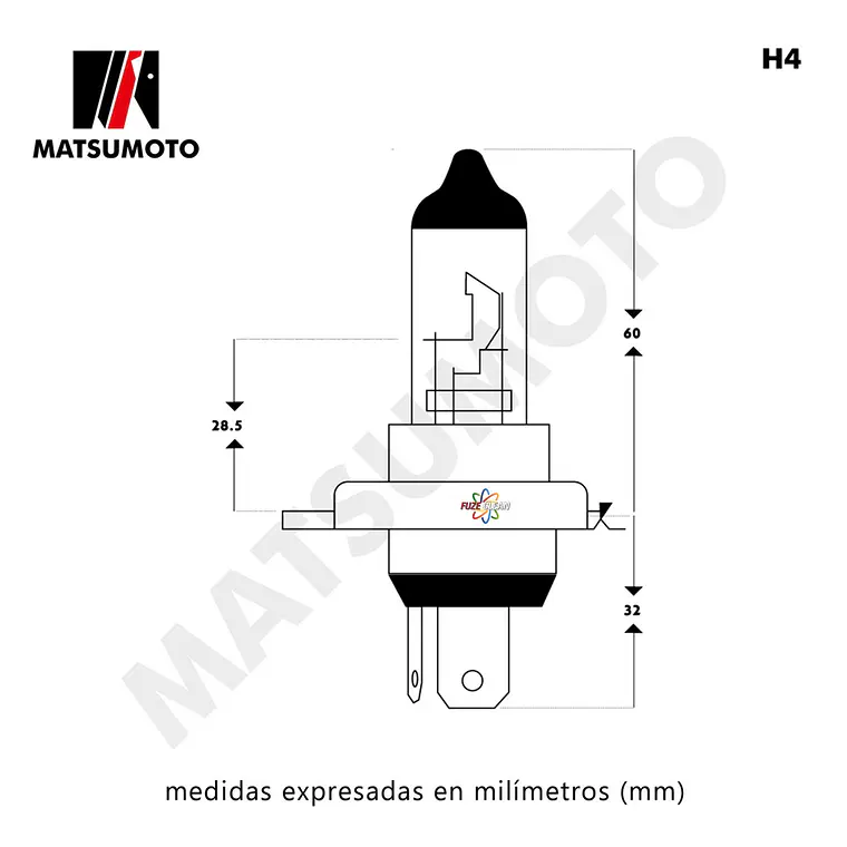 Ampolleta H4 Halogena STANDARD pack 10 und. - MATSUMOTO 2