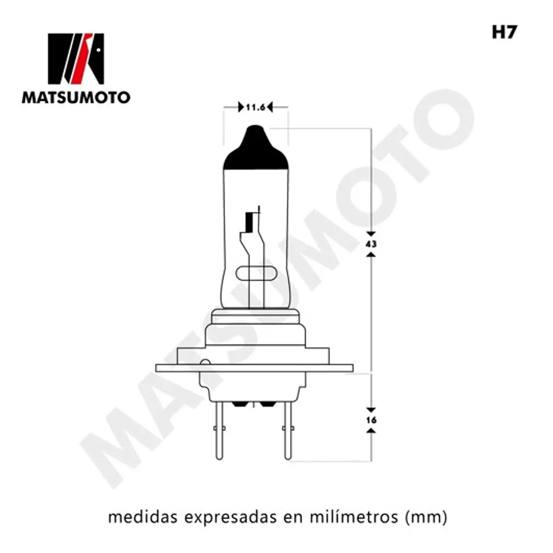 Ampolleta H7 Halogena STANDARD pack 10 und. - MATSUMOTO 2