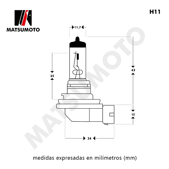 Ampolleta H11 Halogena COOL BLUE - 2 Und. - MATSUMOTO 