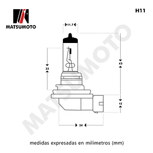 Ampolleta H11 Halogena COOL BLUE - 2 Und. - MATSUMOTO 
