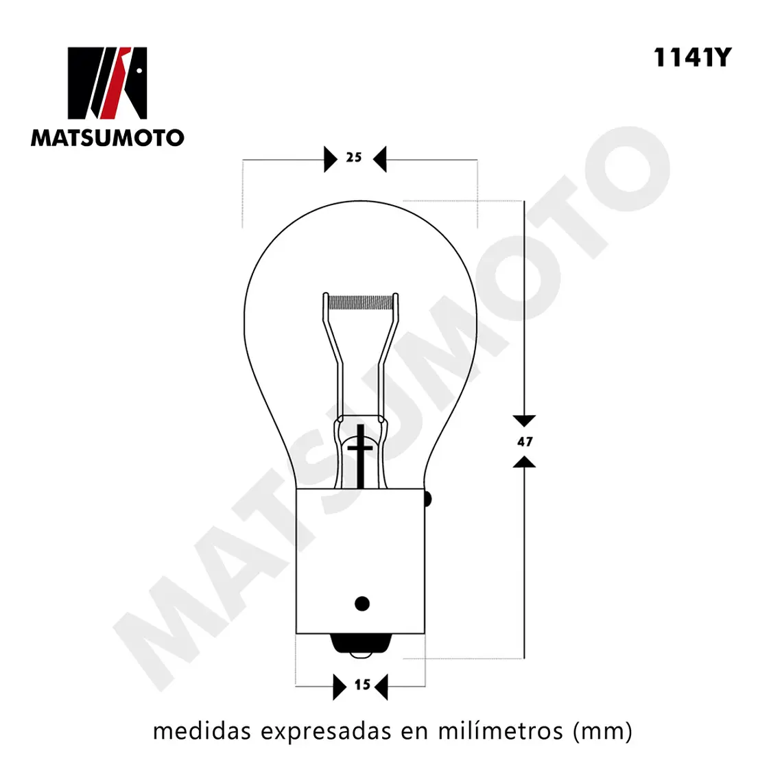 Ampolleta 1141 CLEAR  1 Contacto / Pata pareja - 10 und. - MATSUMOTO 2