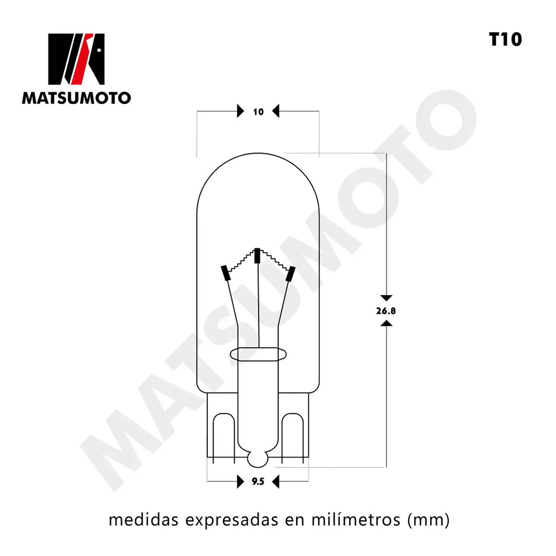 Ampolleta T10 / Cola De Pezcado  10 und - MATSUMOTO 2