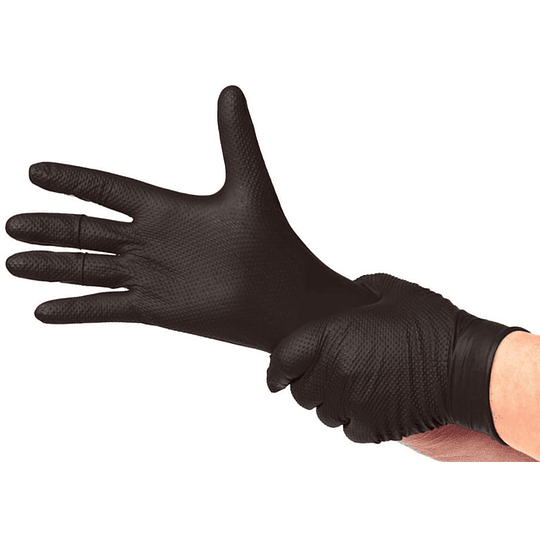 Guantes Nitrilo Texturizado Naranjo Profesional 50 UND.