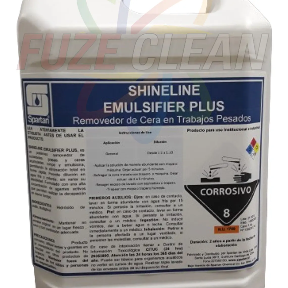 Removedor de ceras industriales DE ALTA VELOCIDAD  Shineline Emulsifier Plus. 5lts. 1
