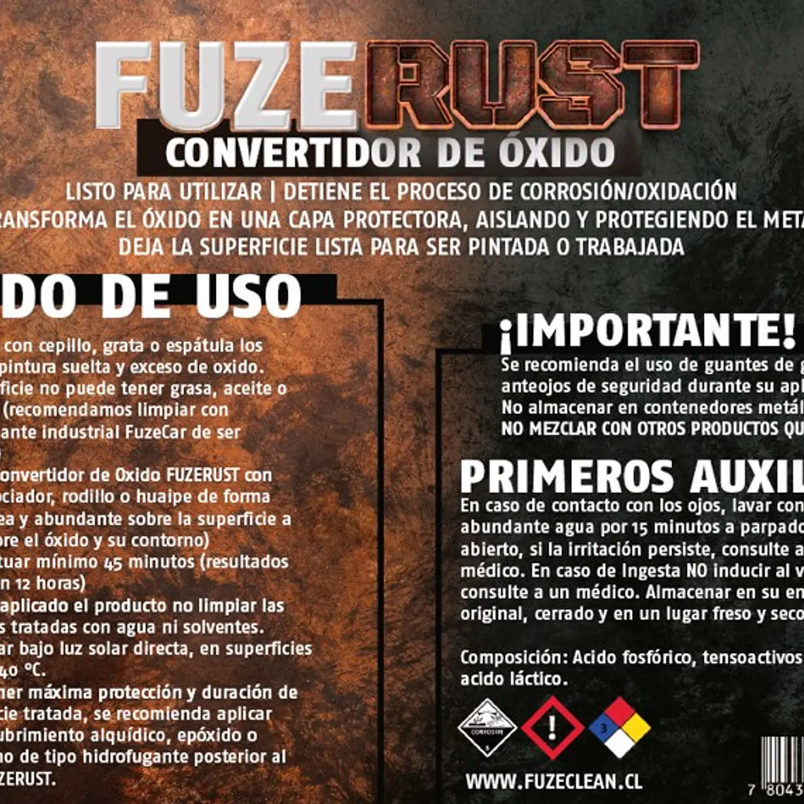 Convertidor de Óxido FUZE RUST | Tratamiento Anticorrosivo 1 y 5 Litros 3
