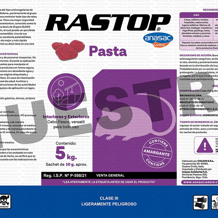 Venero para ratones / Raticida Rastop en pasta 150 GR  2
