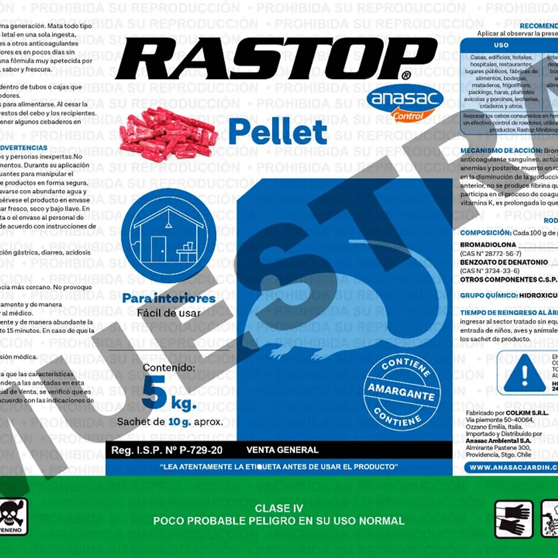 Veneno Para ratones / Raticida  RASTOP PELLET  3