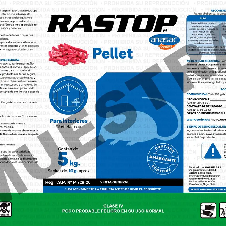 Veneno Para ratones / Raticida  RASTOP PELLET  3