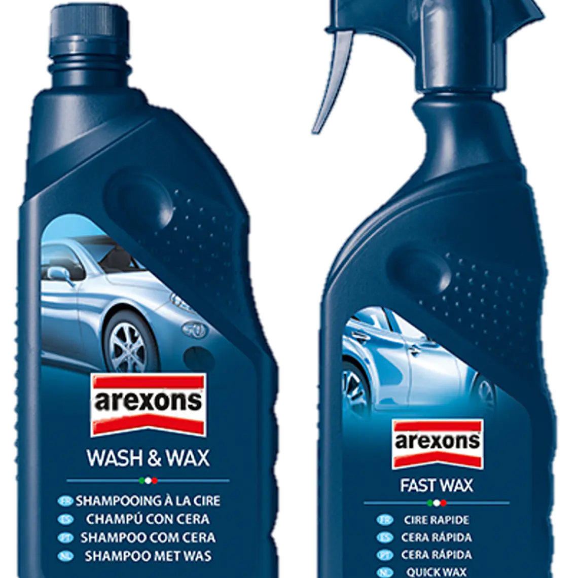 Pack Lavado automovil EXTERIOR Shampoo concentrado + Cera Premium AREXONS 1