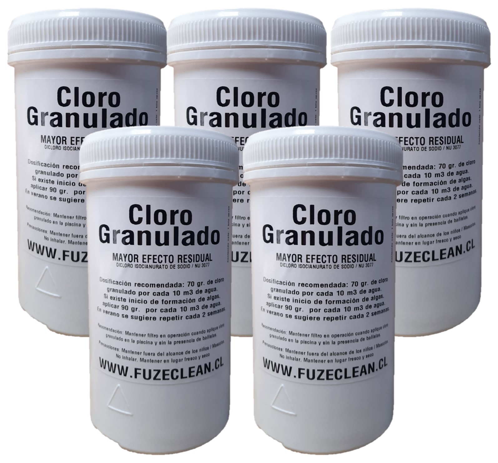 Cloro granulado para piscinas Pack 5 kg