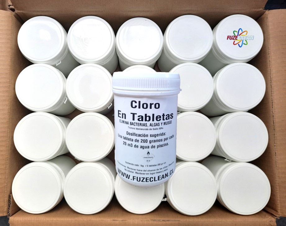 Cloro Tableta para piscina Caja 20 Kg -FUZECLEAN