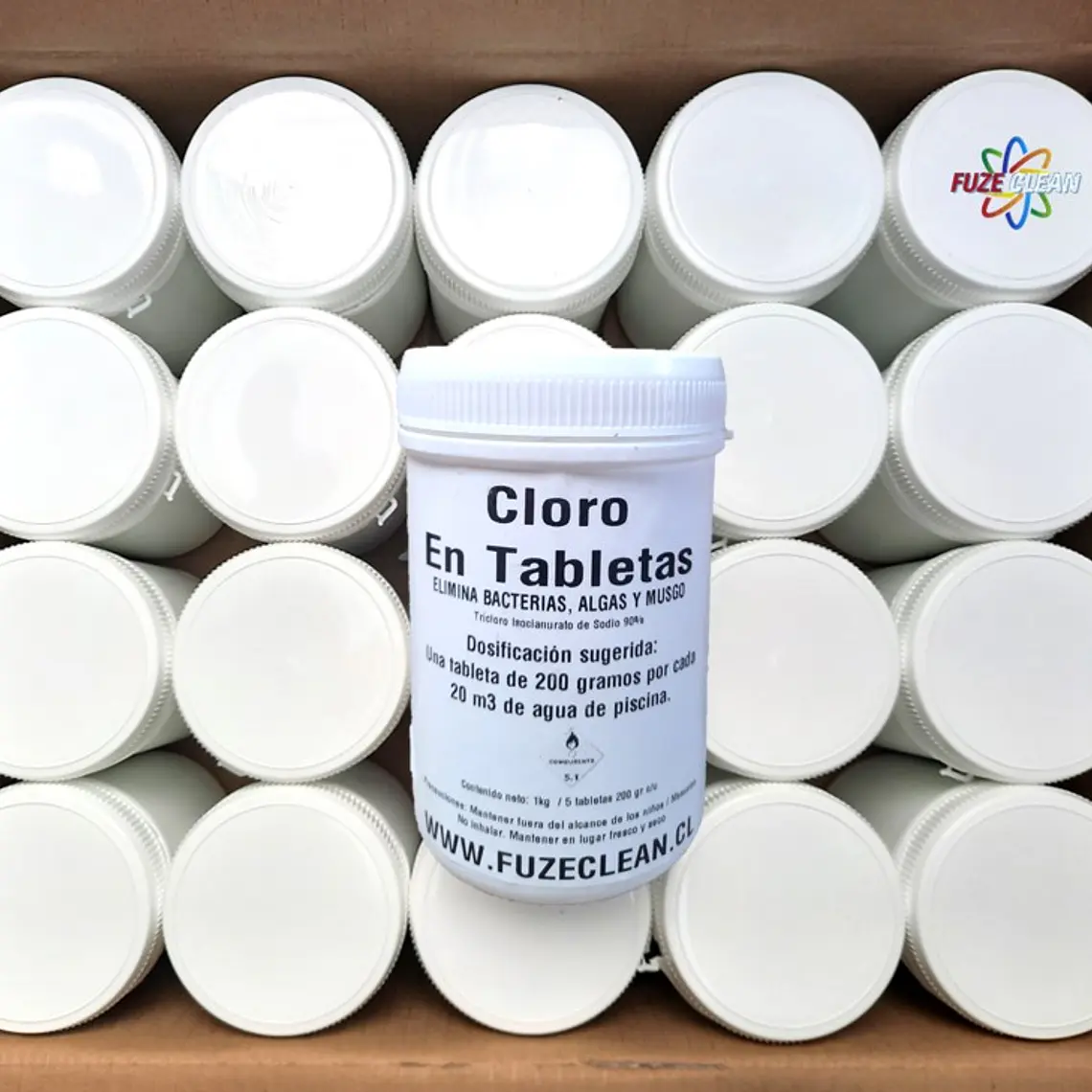 Cloro Tableta para piscina Caja 20 Kg -FUZECLEAN 1