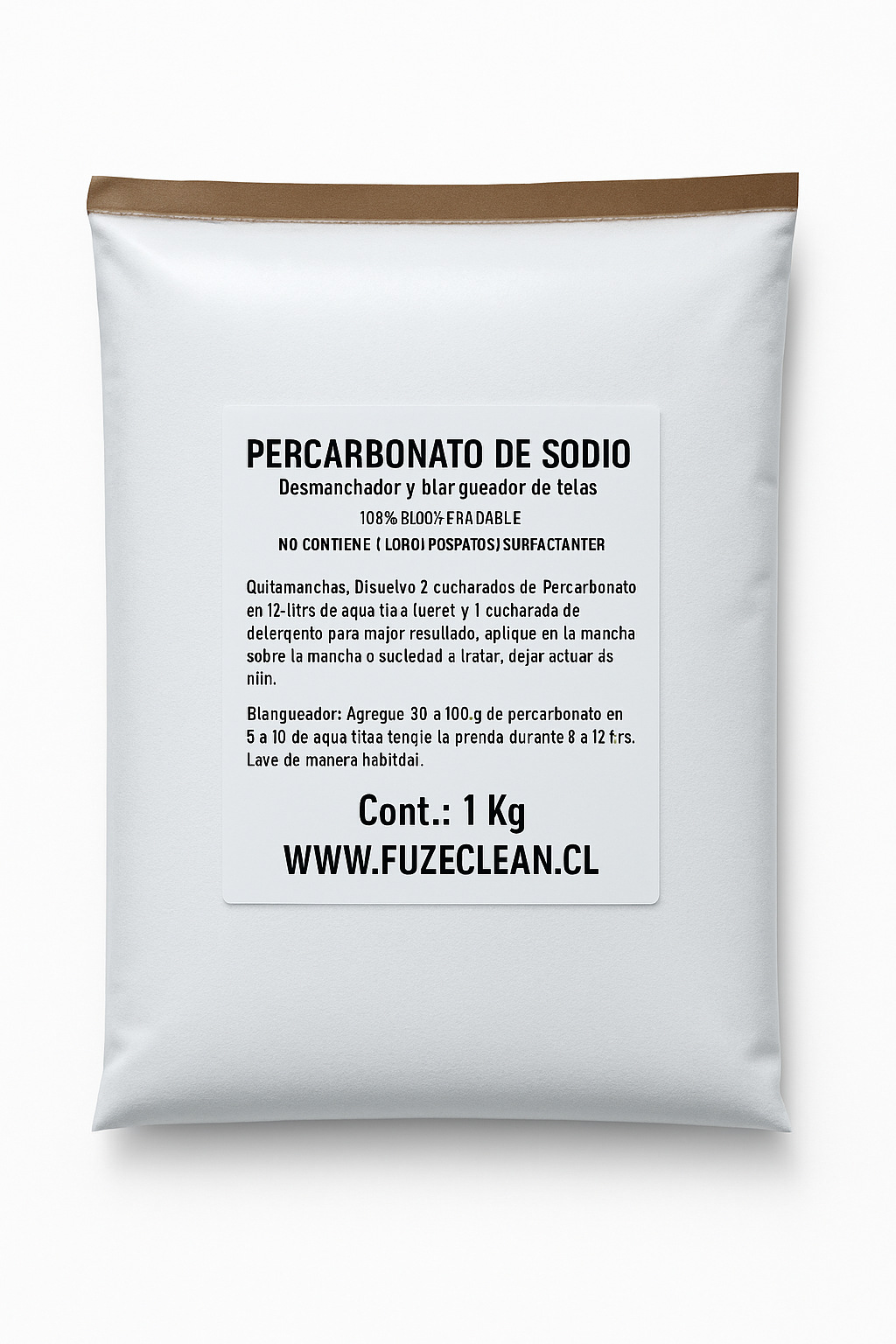 Percarbonato de sodio / Blanqueador y Desmanchador Natural 1kg. RECARGA