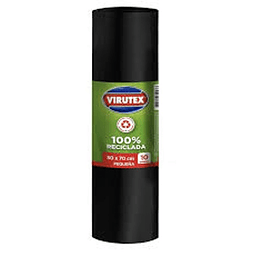 Bolsa de Basura Virutex Negra 50x70 cm | Rollo 10 Unidades Alta Resistencia