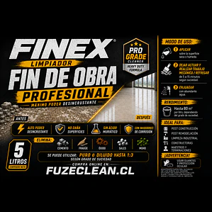 Limpiador Fin de Obra Profesional FINEX 5 litros