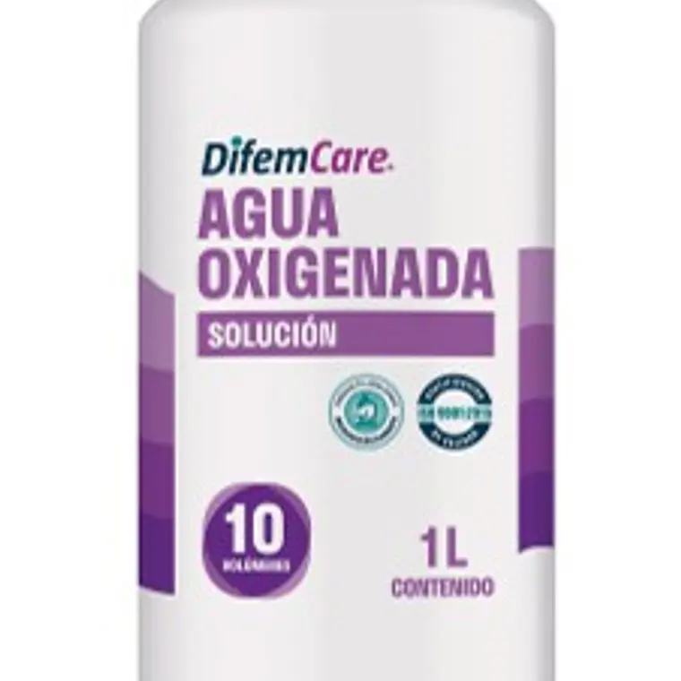 Agua Oxigenada 10 Volúmenes Difem Care 1 Litro | Peróxido de Hidrógeno 3% 1