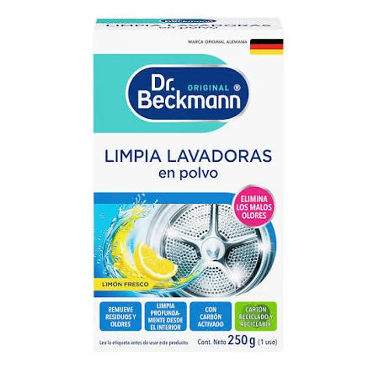 Limpia Lavadoras en Polvo 250 g Dr. Beckmann  | Elimina Residuos, Olores y Bacterias 1