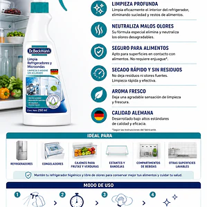 Limpia Refrigeradores 250 ml Dr. Beckmann  | Elimina Olores y Limpia en Profundidad