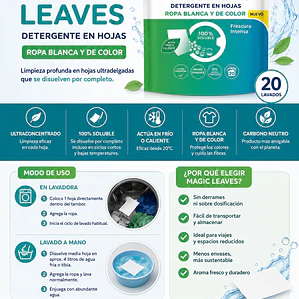 Magic Leaves – Detergente en Láminas  Dr. Beckmann  20 lavados
