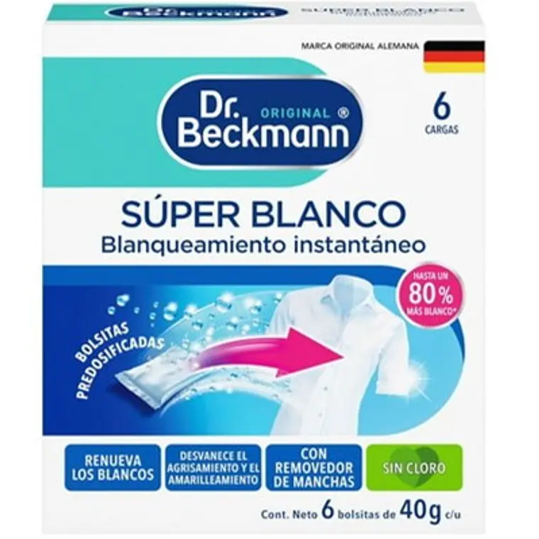 Super Blanco 240 g  Dr. Beckmann  | Blanqueamiento Instantáneo para Ropa Blanca 1