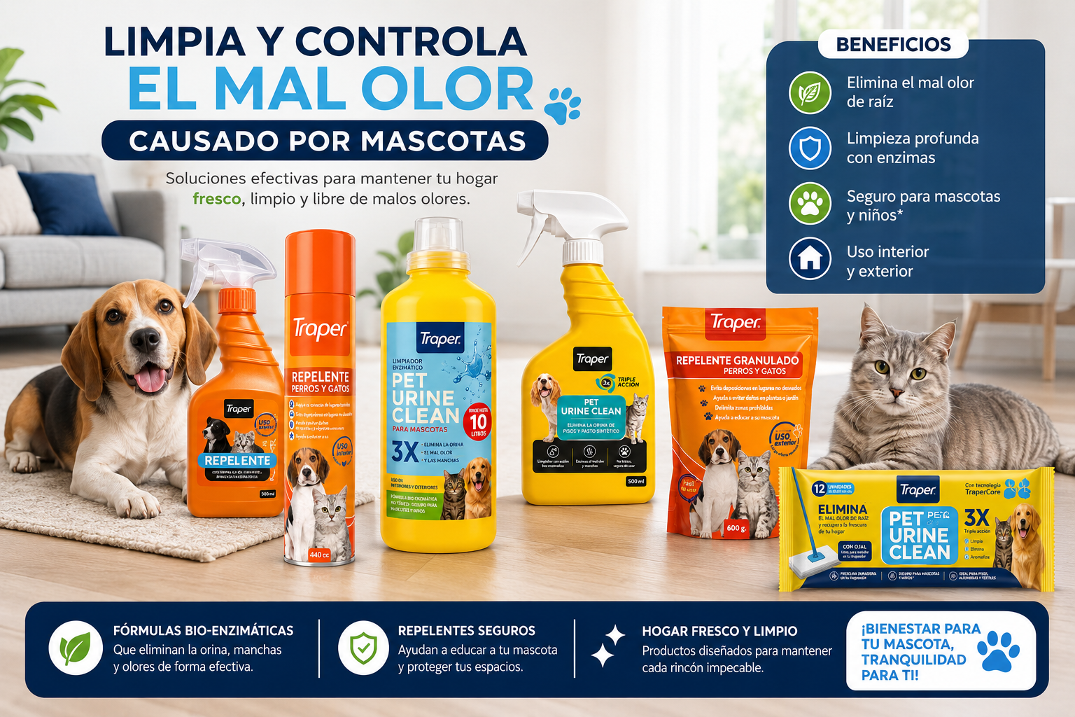 ¿Cómo eliminar el olor a orina de mascotas y mantener tu hogar limpio?